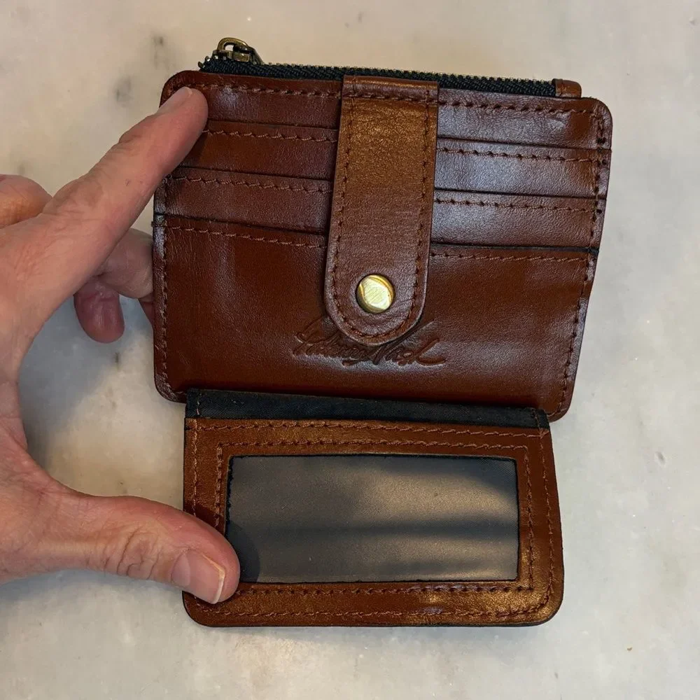 Patricia Nash Cassis ID Wallet Heritage Tan Leather Card Case Wallet